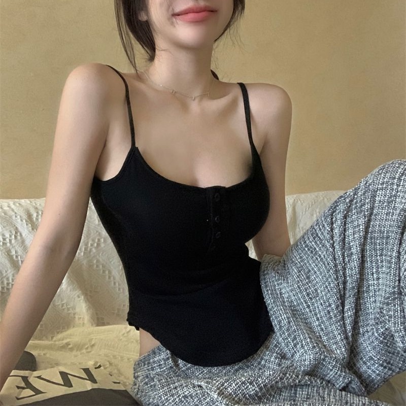 COZOK Áo Hai Dây Dáng Ngắn Hở Lưng Quyến Rũ Thời Trang Cho Nữ