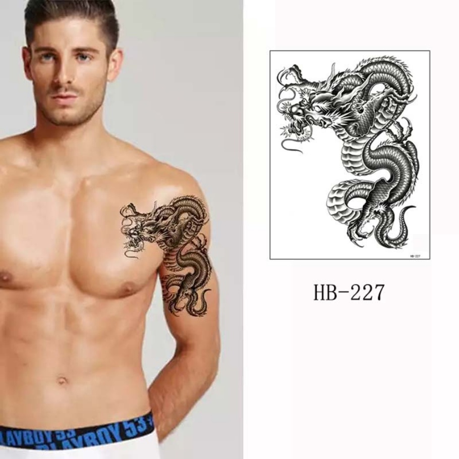 Hình Xăm Dán Tạm Thời Hình Đại Bàng / Sư Tử / Hổ / Gấu Rừng Chống Thấm Nước Trang Trí Nghệ Thuật Cơ Thể Nam