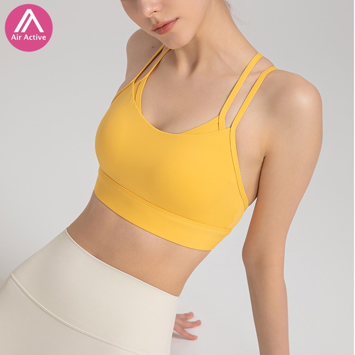 Áo Ngực Thể Thao Có Mút Cố Định Dây Đôi Cài Sau Lưng Chất Lượng Cao