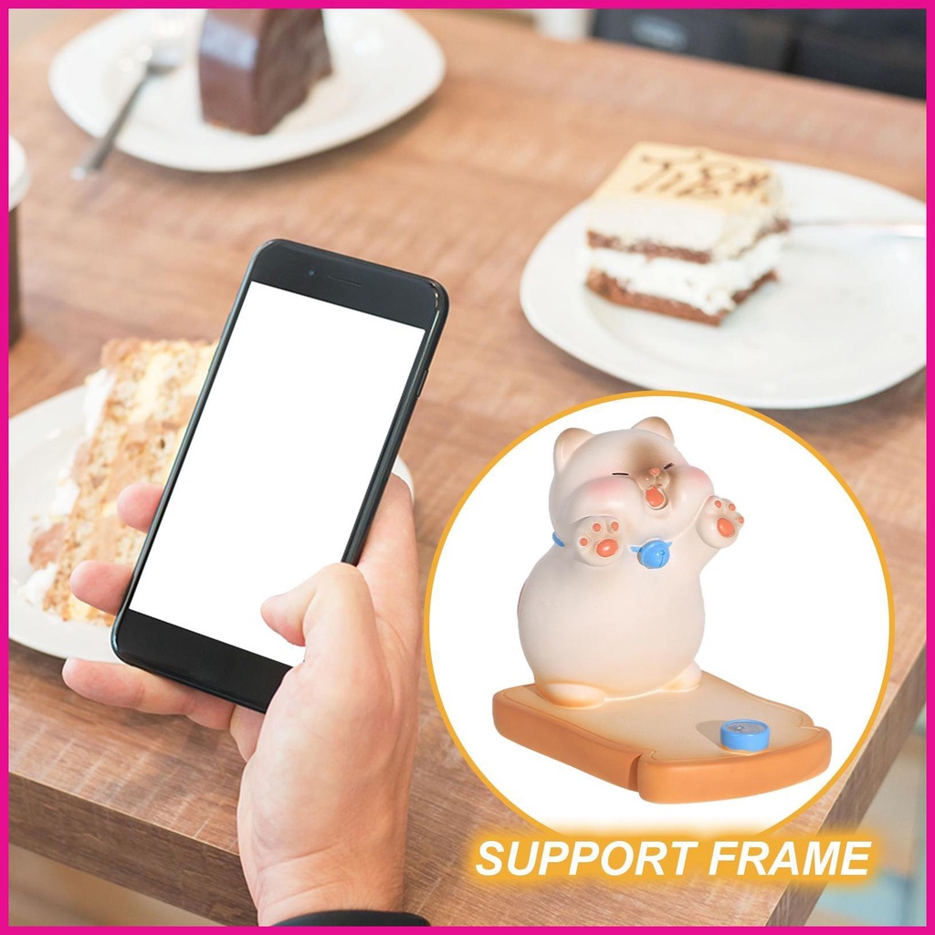 Giá Đỡ Điện Thoại Bằng Nhựa Resin Hình Mèo Hoạt Hình Dễ Thương