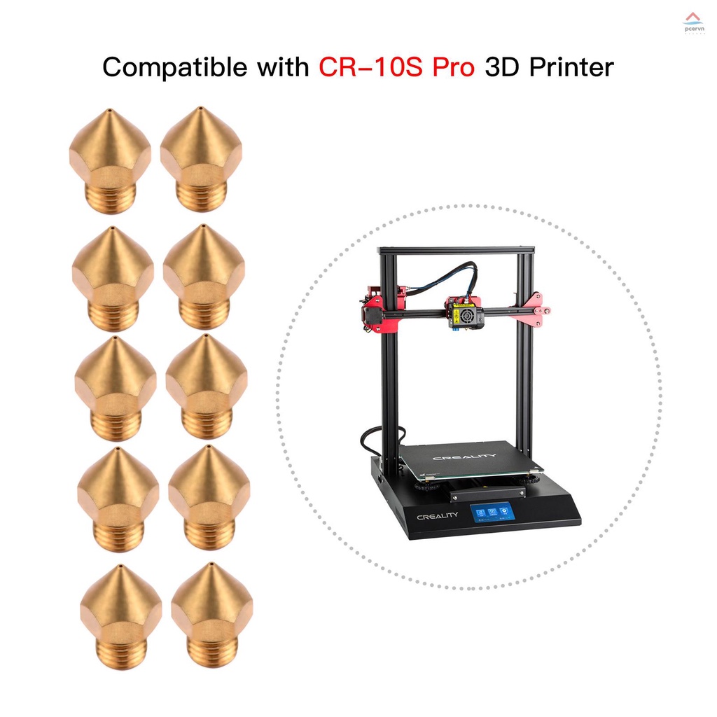 Bộ 10 Vòi Phun Đồng 0.4mm Cho Máy In 3D CR-10S Pro 1.75mm