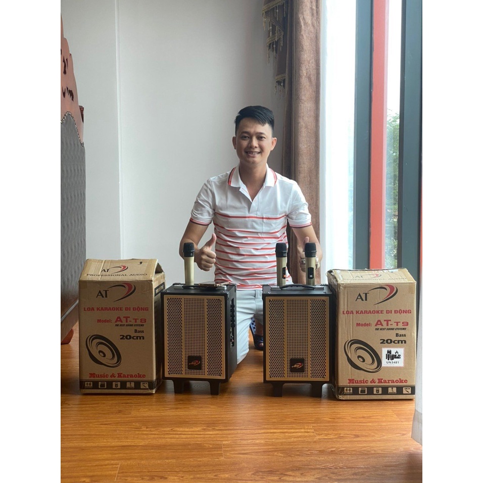 Loa Karaoke Di Động AT T8, Bass 20, Tặng 1 Micro Không Dây