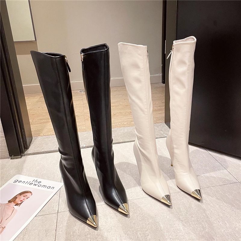 Giày Bốt Cao Gót Mũi Nhọn Phong Cách Âu Mỹ Thời Trang Cho Nữ