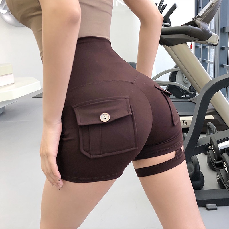 Quần Short Thể Thao Lưng Cao Dáng Rộng Nâng Hông Tập Yoga / Nhảy Múa Nóng Bỏng