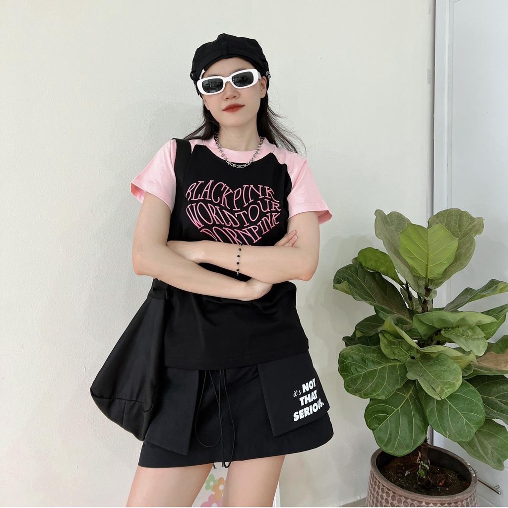 Baby tee Blackpink word tour áo thun form vừa