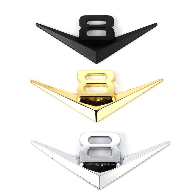 Miếng Dán Logo V8 Trang Trí Xe Hơi Mercedes Benz Mazda 3bl Bmw F30 Changan V7 Alsvin