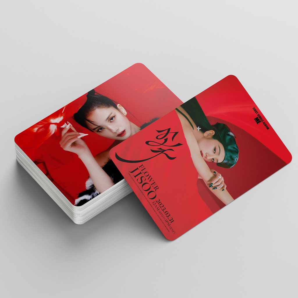 55pcs/box JISOO 1st SINGLE Album ME Photocards FLOWER BLACK-PINK SOLO Lomo Cards Black Pink Kpop Postcards New Arrivals