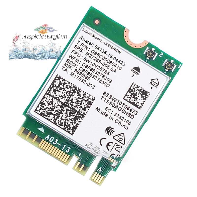 Thẻ WiFi 6E Intel AX210 Bluetooth 5.2 M.2 AX210NGW 2.4Ghz 5Ghz 6Ghz 5374Mbps 802.11A AX200 Chuyên Dụng