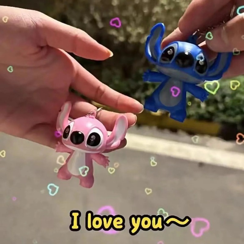 Móc Khóa Hình Búp Bê Stitch Disney Có Đèn Pin LED Và Âm Thanh Dễ Thương