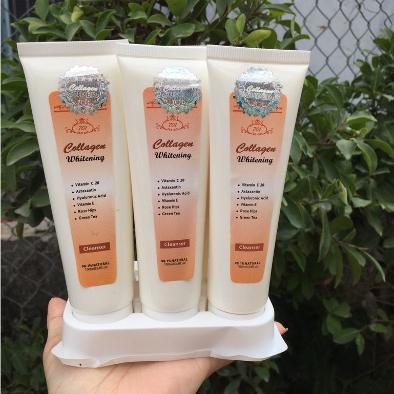 [Ảnh thật] Sữa rửa mặt trắng da collagen whitening