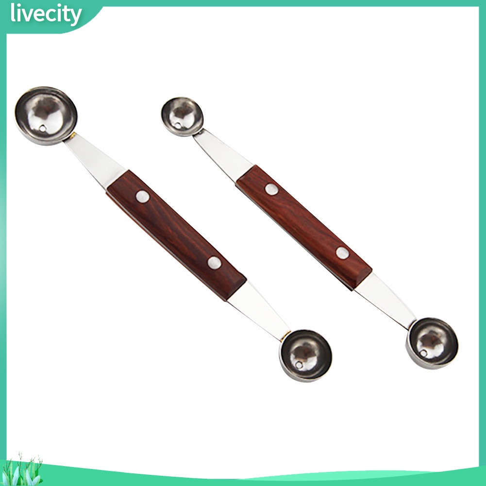 3 cái bằng thép không gỉ double-end melon baller fruit spoon ice cream dessert scoop