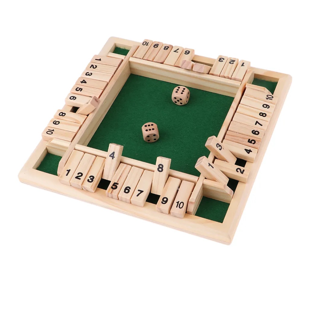 Deluxe Dice Board Box Game Set 10 Numbers Four Sided Shut Party Club Drinking Games Interesting family game
