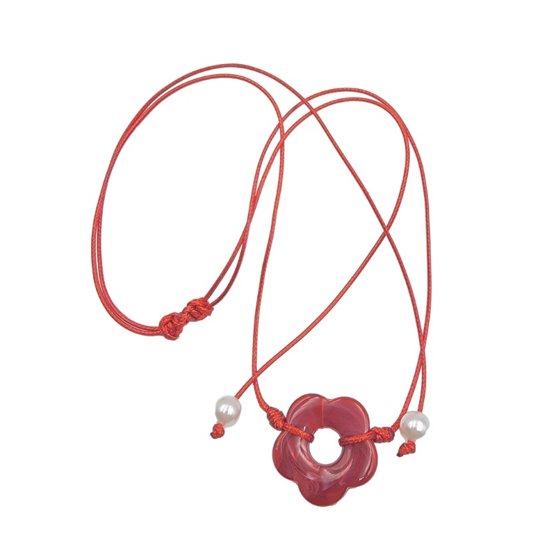 King acrylic hoa mặt dây chuyền vòng cổ ngọt ngào mát mẻ có thể điều chỉnh dây vòng cổ mùa hè choker đồ trang sức xương đòn chuỗi cổ áo nec