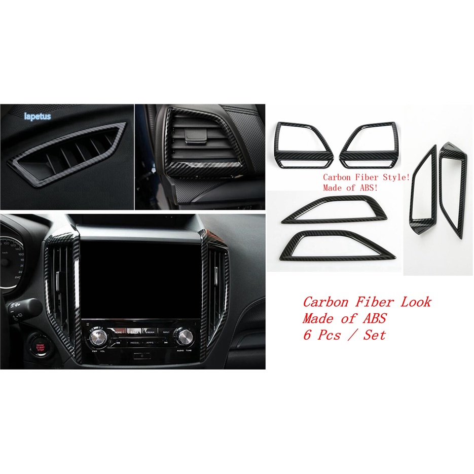 Bộ trang bị lại nội thất bằng sợi carbon đầu đèn đọc sách dashbaord air outlet cover trim cho subaru forester 2018 - 2023 phụ kiện