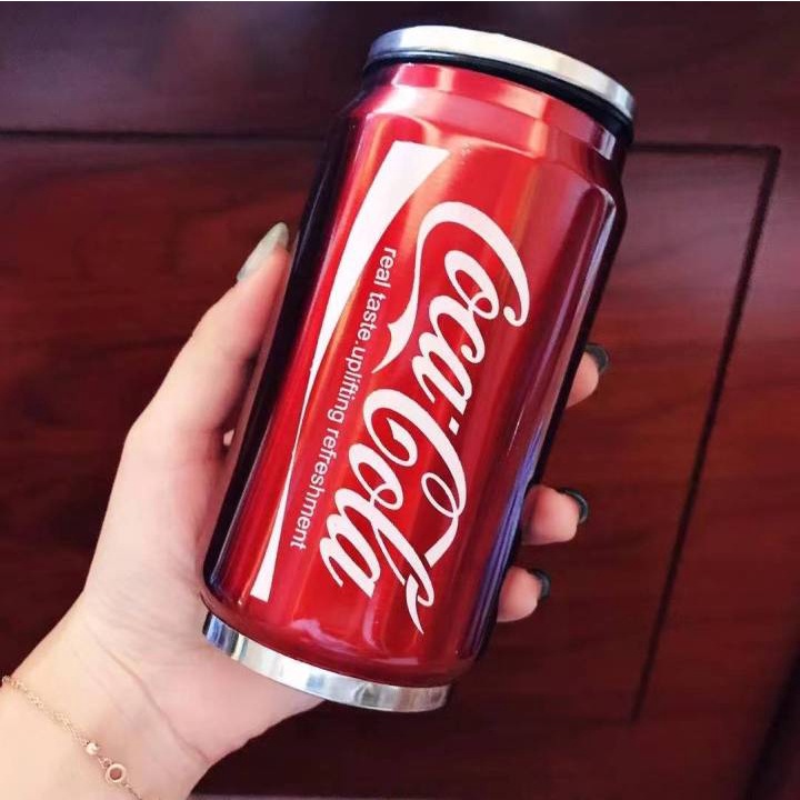 ♕ Cốc nước Coca-cola Đồ uống bằng thép không gỉ có thể có ống hút Cốc cách nhiệt có thể làm cốc coca tự làm Chai nước sáng tạo Cốc quà tặng cá nhân 350ml/500ml