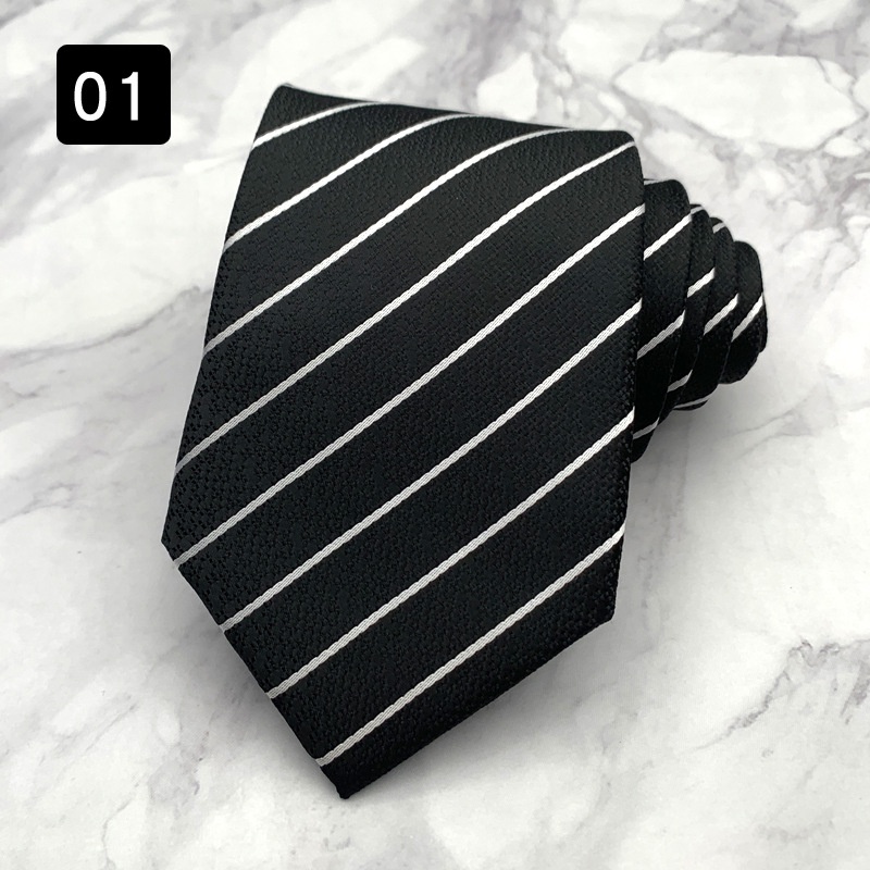 Cà Vạt Nam Bản Rộng 8cm Màu Trắng Đen Thời Trang Lịch Lãm