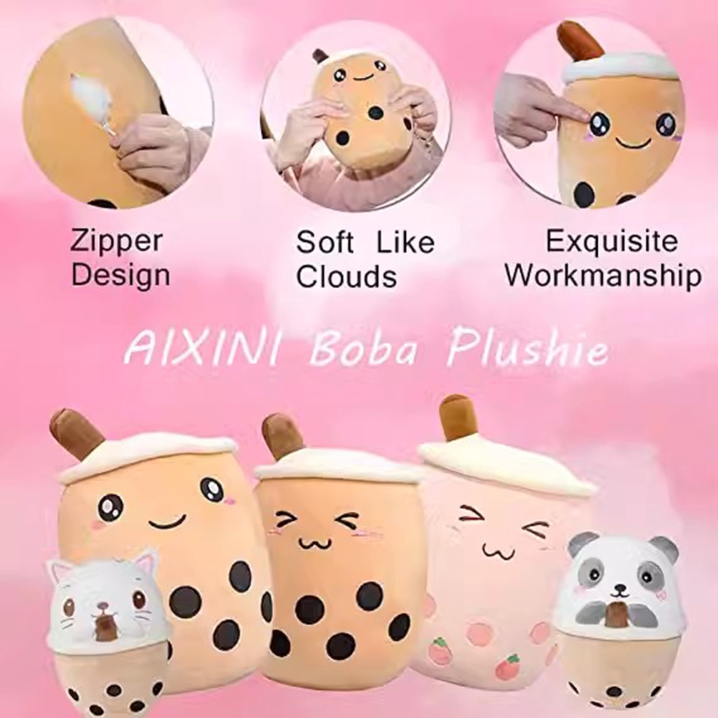 Móc Khóa Hình Bình Trà Sữa Nhồi Bông 11cm Dễ Thương