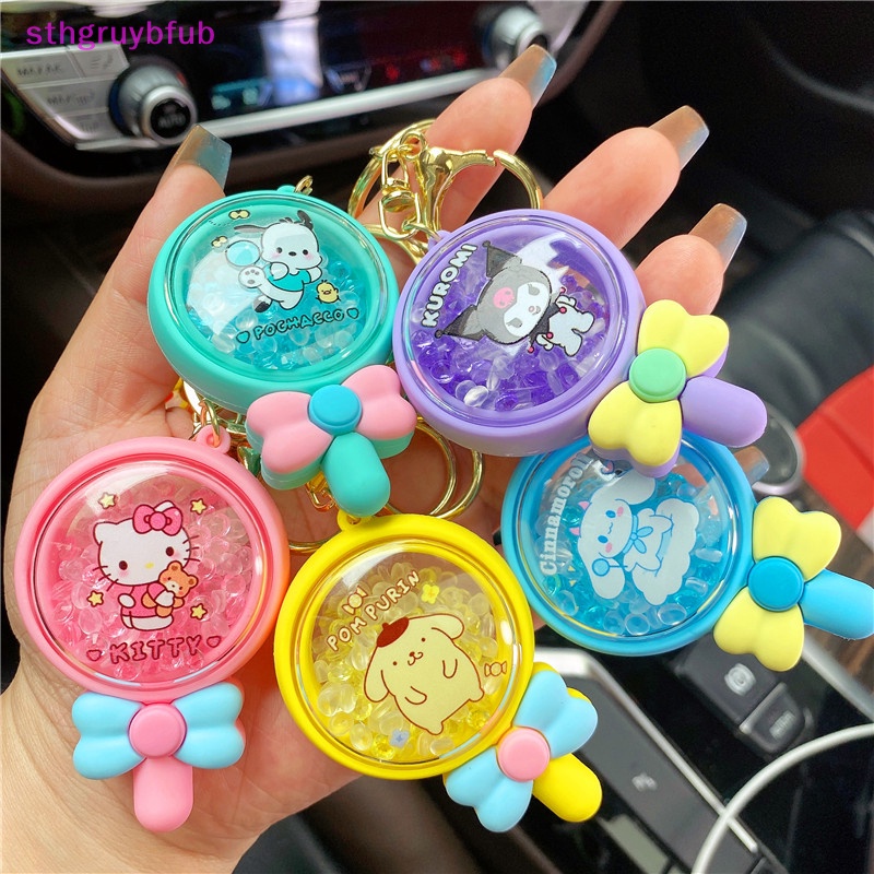 Sthb kawaii sanrio kuromi keychain hạt hương sáng tạo cuộn dễ thương cinnamoroll keyring cặp đôi túi xe hơi mặt dây chuyền người giữ chìa khóa phụ kiện quà tặng vn