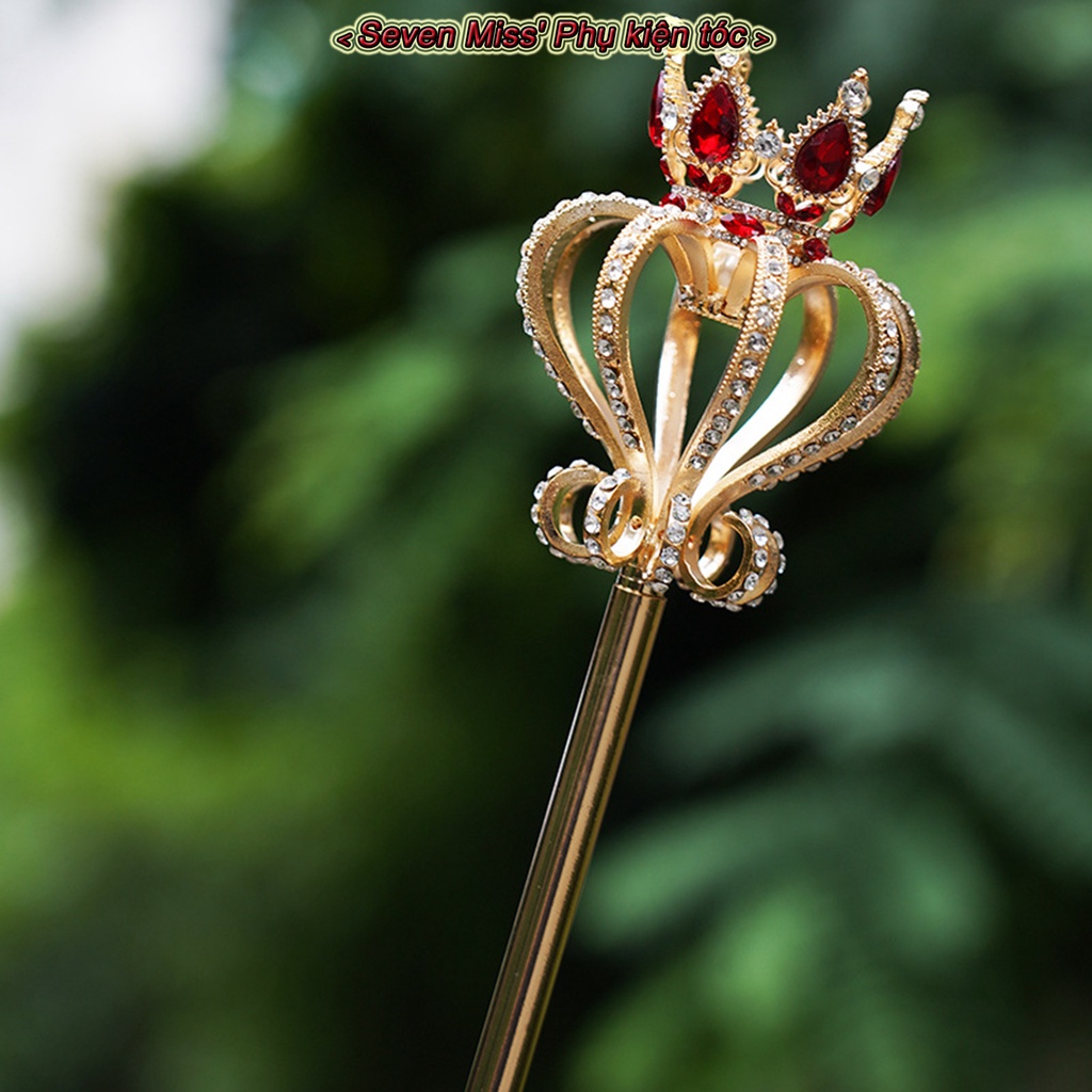 Rhinestone tiaras trang trí magic wand king queen wedding pageant đũa phép công thái học