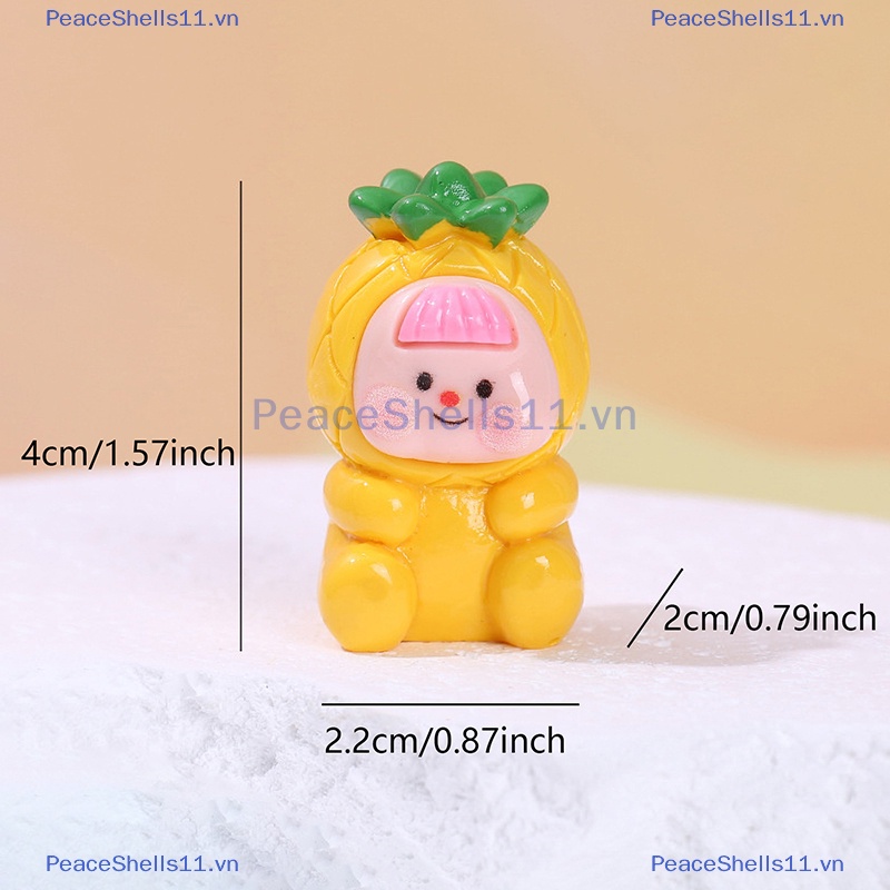 Peaceshells kawaii fruit strawberry orange durian resin crafts diy doll house decor accessory home car miniature figurine art or decor.