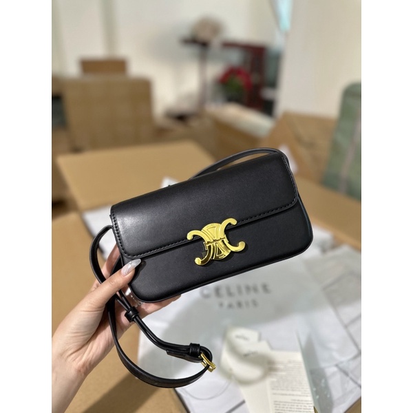 Túi đeo chéo nữ Khoá Vàng Chữ C da trơn fullbox T010-TA