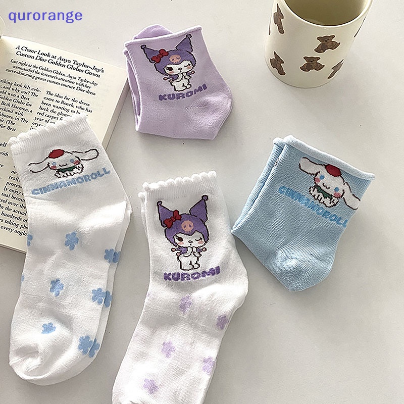 Qurange mới kawaii vớ kuromi dễ thương giản dị đa năng ins girl món quà giáng sinh cho bạn gái ror