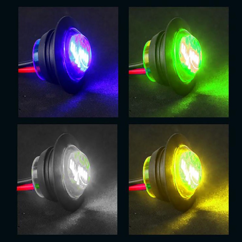 2/5/10 cái 12v / 24v 3led 3/4 "tròn trailer đèn đánh dấu bên màu vàng trắng đỏ cho xe tải đèn chiếu sáng xe tải đèn tín hiệu rẽ