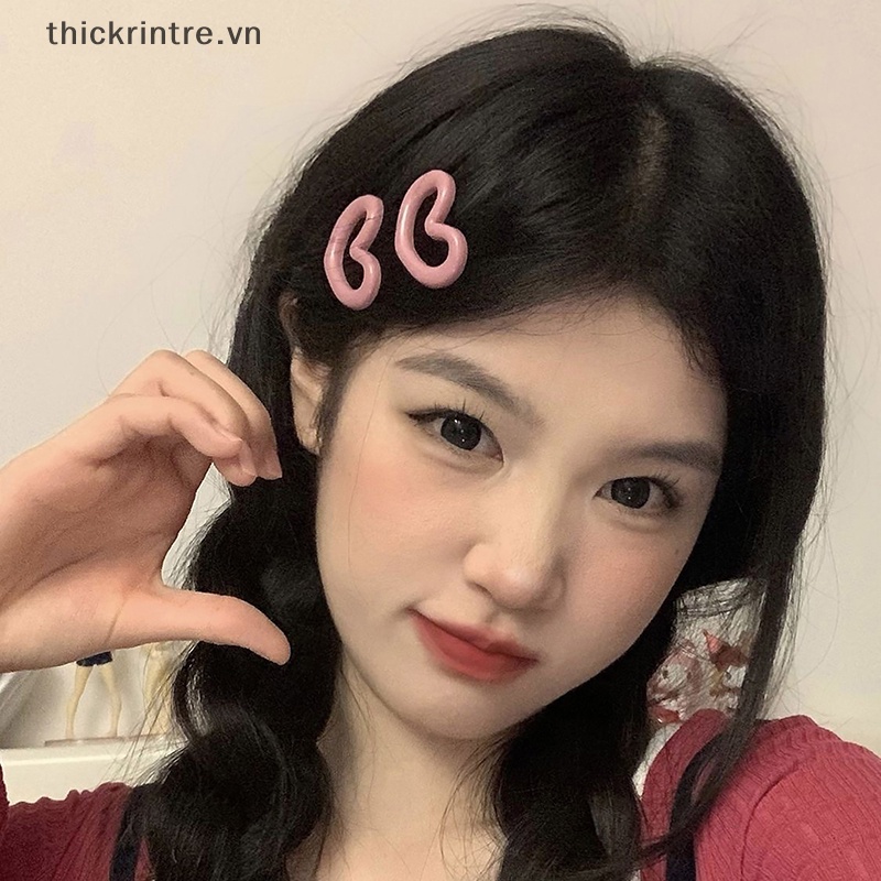 Thi fashion y2k hairclips sweet cool girls kẹp tóc phong cách trái tim kẹp tóc kẹp tóc bên hông phụ nữ trẻ em phụ kiện tóc vn