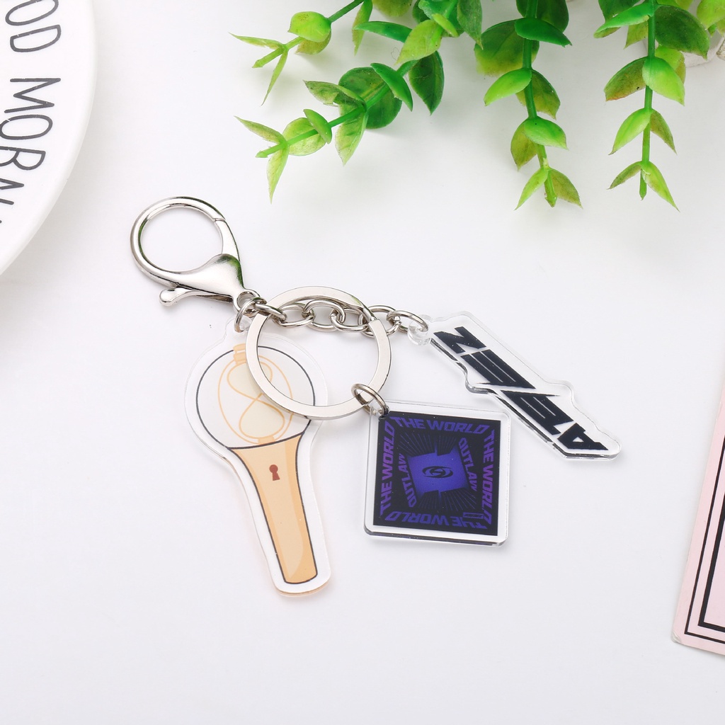 Kpop nmixx ive ateez astro 3-piece keychain set bag charm