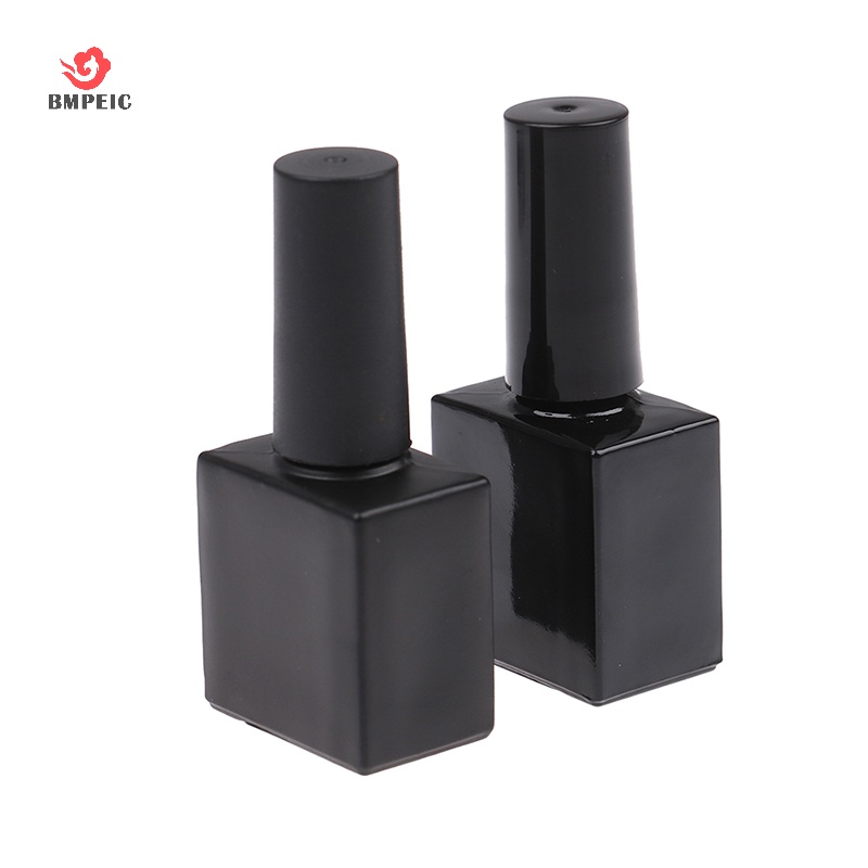Bmpeic 1 cái 10ml chai thủy tinh sơn móng tay rỗng với hộp đựng gel có thể nạp lại bàn chải mới