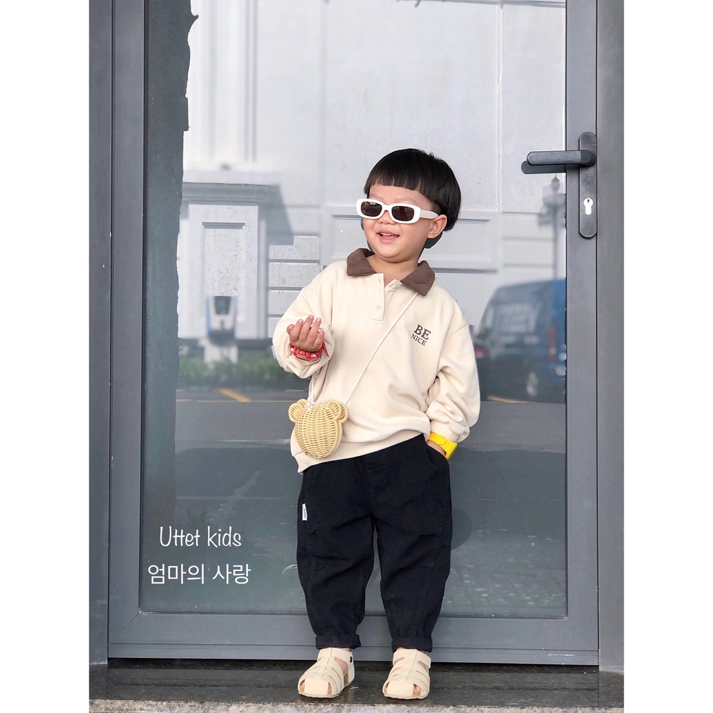 ÁO SWEATER POLO BE NICE 23633 PHONG CÁCH HÀN QUỐC CHO BÉ GÁI VÀ BÉ TRAI