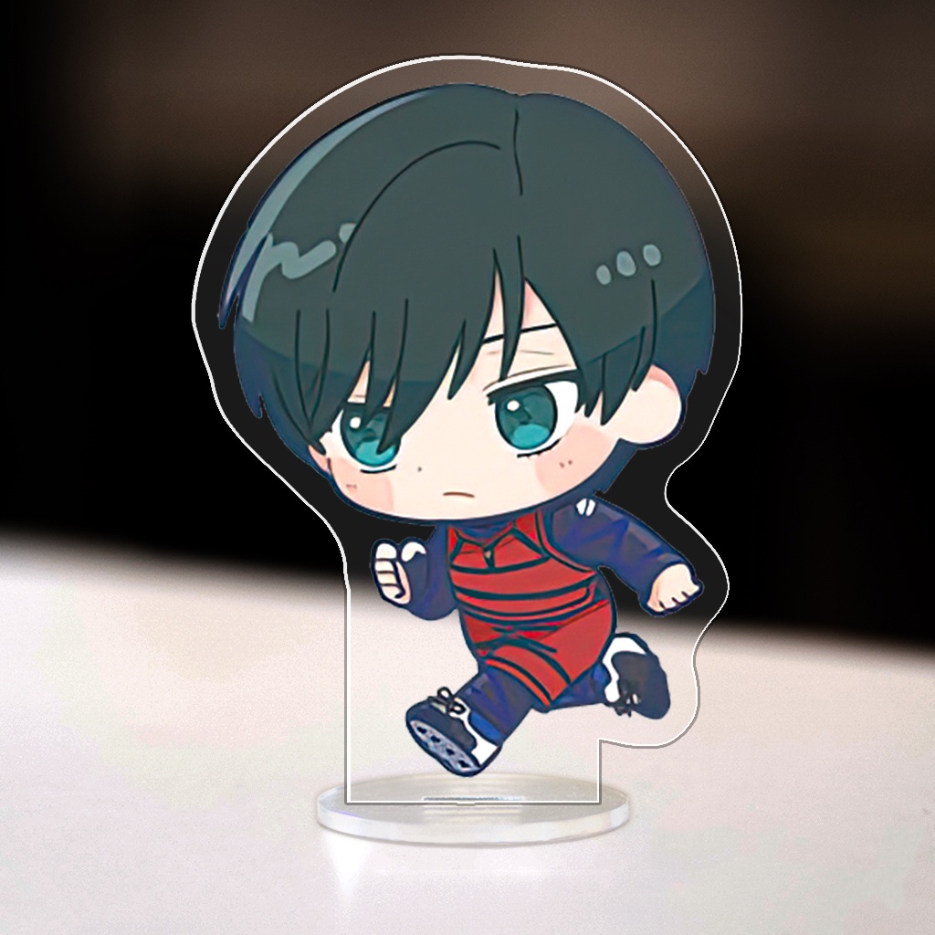 Mô hình đứng standee bằng arcrylic Blue Lock Chigiri Isagi Bachira Yoichi Anime Chibi decor góc học tập để bàn cao 8cm