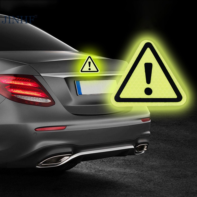 Jinhf tam giác dấu chấm than phản quang dấu hiệu cảnh báo nhãn dán xe ban đêm lái xe an toàn nóng
