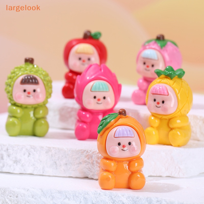 Kawaii fruit strawberry orange durian resin crafts diy doll house decor accessory home car miniature figurine art or decor