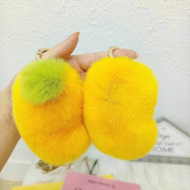 Móc Khóa Hình Quả Xoài Nhồi Bông Dễ Thương Dùng Làm Quà Tặng