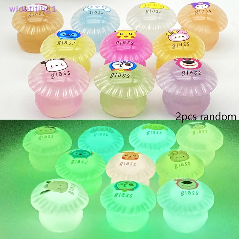 Widefiling1 diy cream gel case điện thoại keychain trang sức phụ kiện 2 cái nhựa nhỏ phát sáng sanrio nấm đồ chơi máy tính để bàn mặt dây chuyền nhỏ đẹp