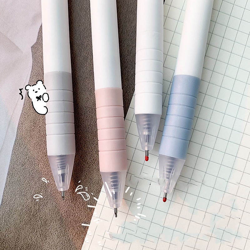 Hộp 6 Bút Bi Mực Đen Ngòi 0.5mm Có Thể Thu Vào