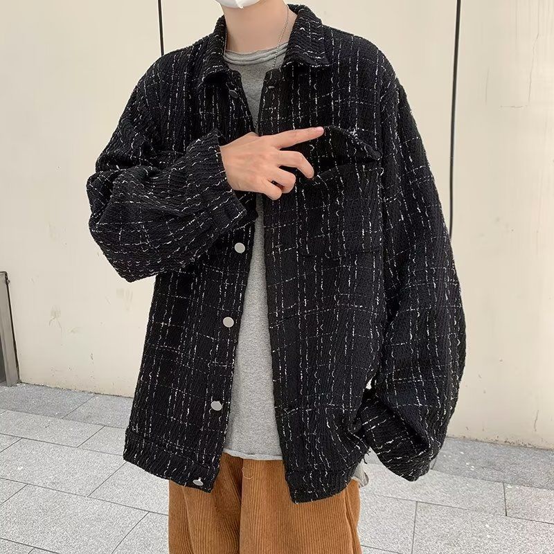 Áo khoác nam áo khoác rộng thùng thình mùa xuân và mùa thu all-match top