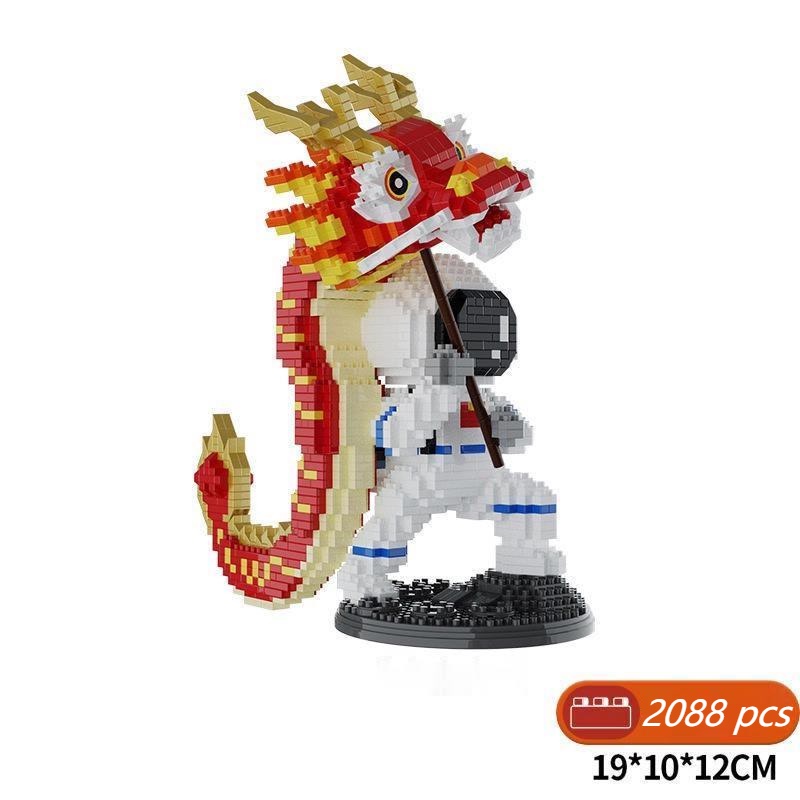 Đồ chơi lắp ghép Mô Hình Múa sư tử rồng phi hành gia-Sản Phẩm Chất Lượng Cao-Món quà lý tưởng cho người thân và bạn bè
