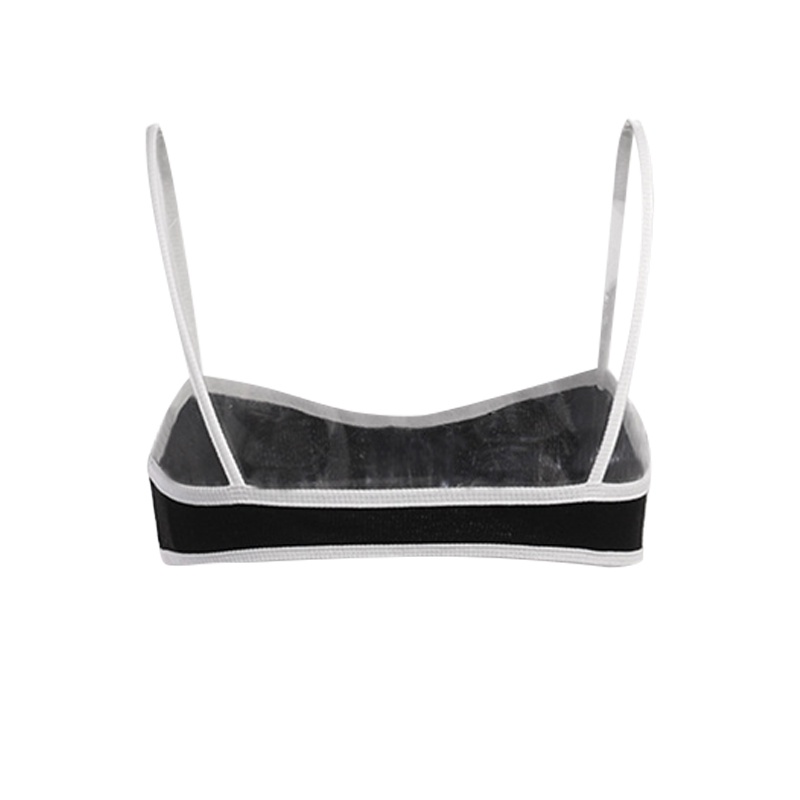 Áo Croptop Sát Nách Hở Lưng Màu Sắc Tương Phản Thời Trang Mùa Hè Cho Nữ