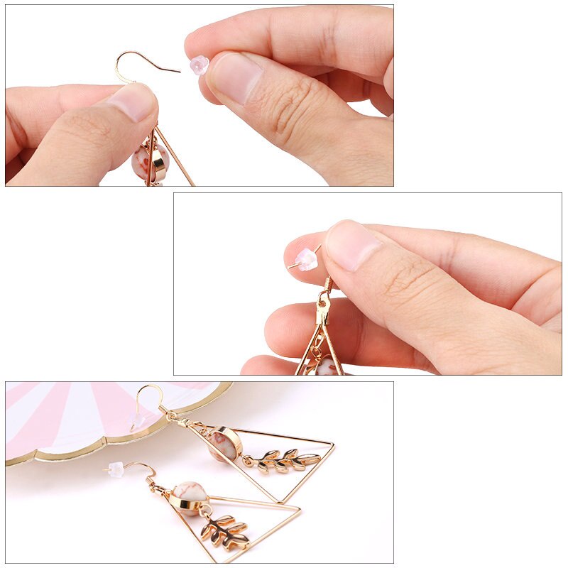 Set 100 Nút Bịt Tai Hình Bông Hoa 3x5mm Bằng Silicon Tiện Dụng diy