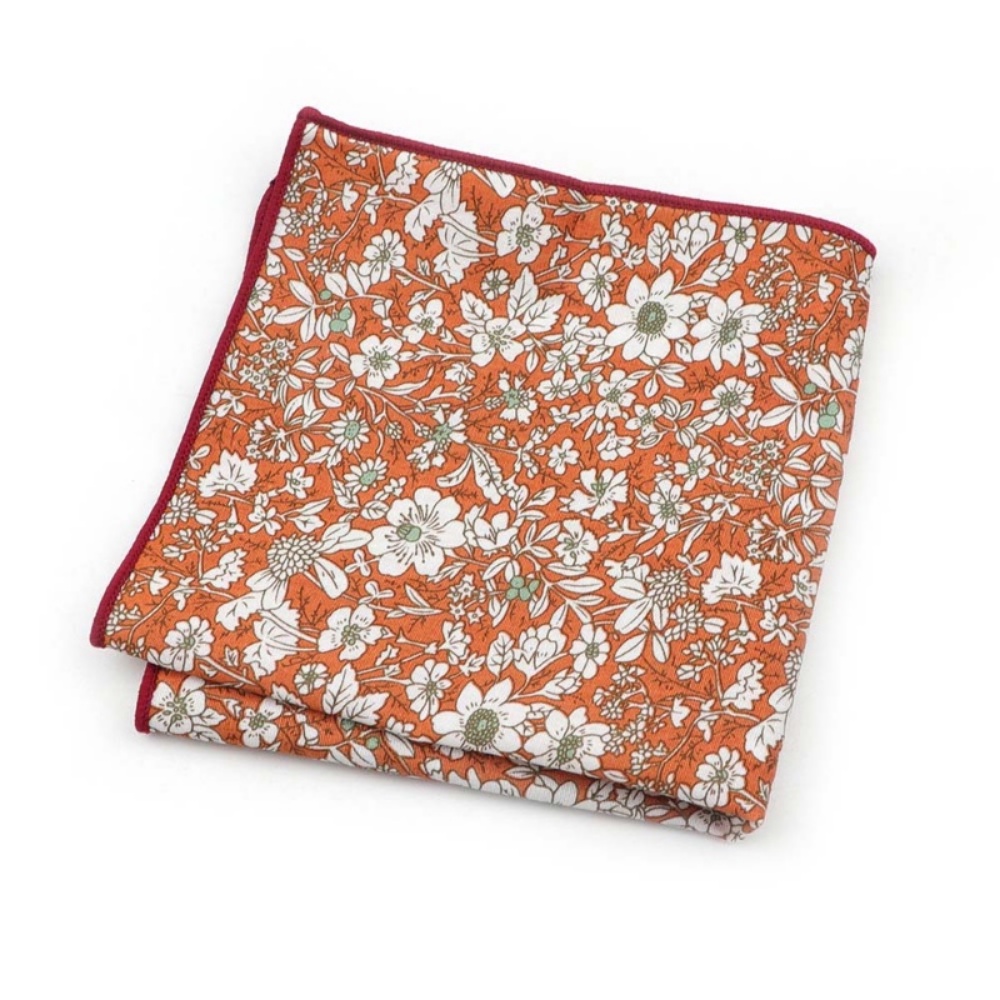 Khăn Tay Cotton Vuông Bỏ Túi In Họa Tiết Hoa Hồng Vintage Cho Nam Hanky