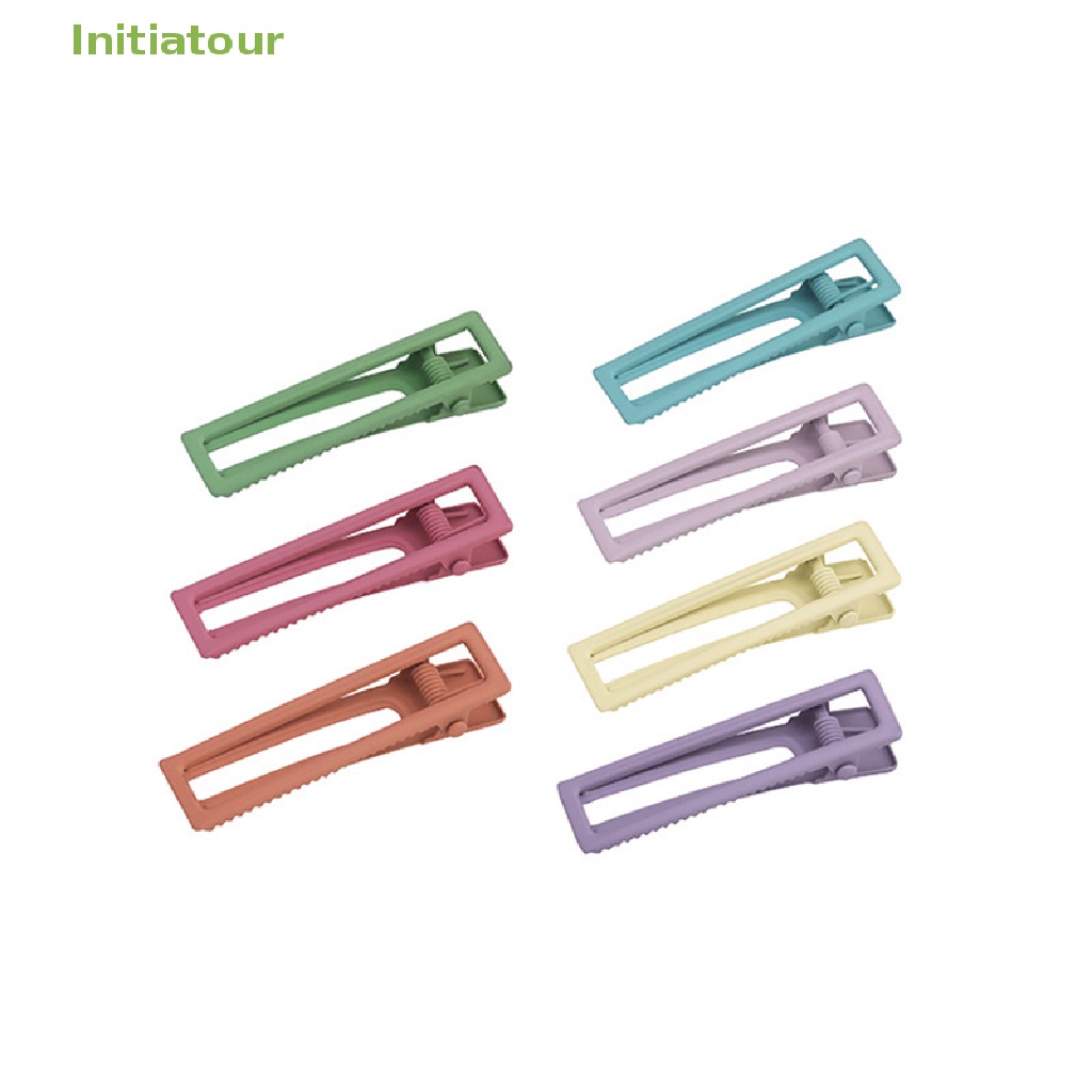 Set 7 Kẹp Tóc Hình Vuông / Trái Tim Nhiều Màu Sắc Dễ Thương Cho Nữ