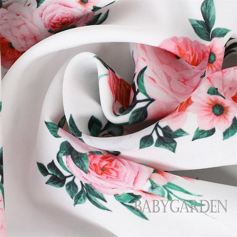 Set Đồ Mùa Hè 3 Món Gồm Áo Tay Cộc Có Nút Cài Màu Xanh Lá + Váy Hoa + Mũ Cho Bé Gái 4-7 Tuổi