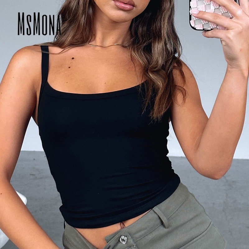 Áo Tank Top Cổ Tròn Màu Trơn Thời Trang 2023 Quyến Rũ Cho Nữ