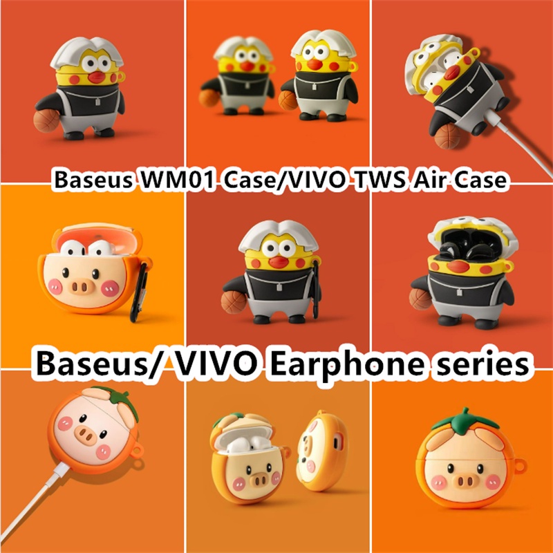 Vỏ Bảo Vệ Hộp Sạc Tai Nghe Baseus WM01 / VIVO TWS Air Hình Gà Hoạt Hình Dễ Thương