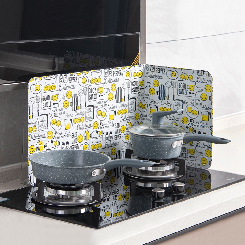 Tấm chắn dầu mỡ bếp ga Miếng Chắn Dầu Mỡ bếp từ inox loại dày Vách Ngăn Chắn Chống Văng Dầu Mỡ Giữ Gìn Vệ Sinh Bếp(TM22)