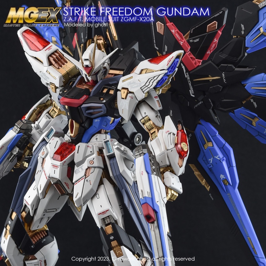 Decal Dán Trang Trí Xe Hơi In Chữ GHOST MGEX Strike Freedom