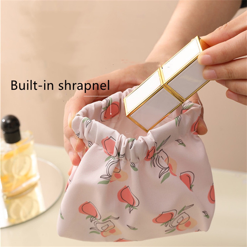 Túi Đựng Mỹ Phẩm Mini Hoạ Tiết Hoa Lá Vải Oxford 13x13cm