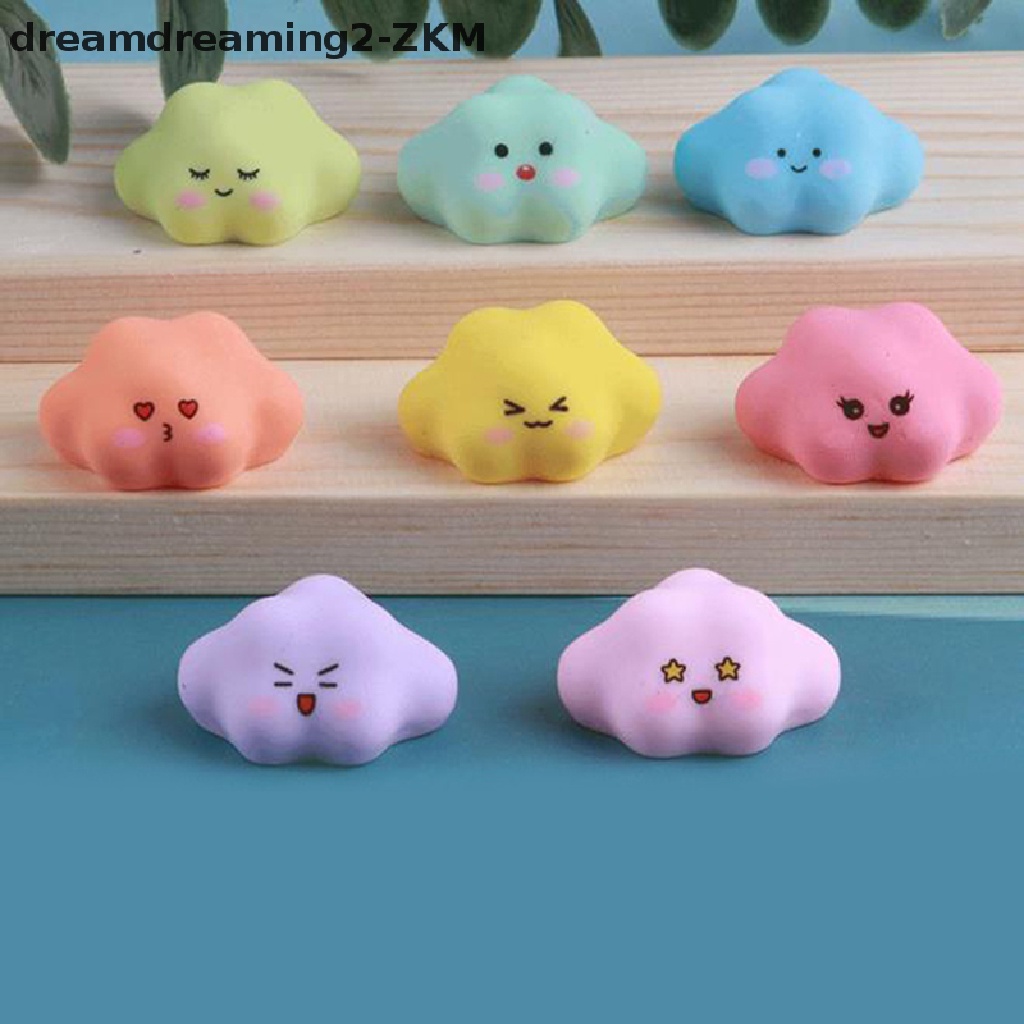 [Dreaming] Bộ 2 Mô Hình Búp Bê Hoạt Hình Đám Mây Mini Bằng Nhựa Phát Sáng Trang Trí Tiểu Cảnh / Nhà Cửa / Sân Vườn